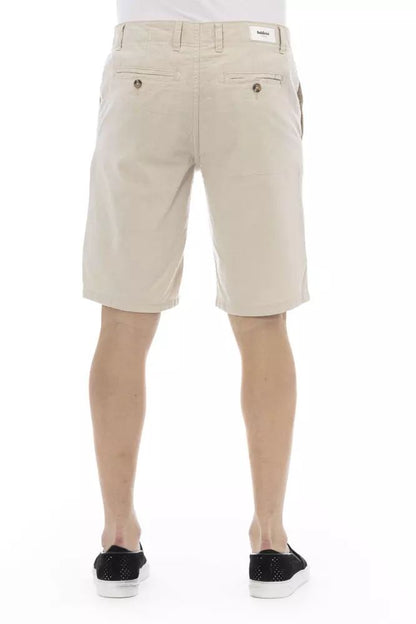 Beige Cotton Bermuda Shorts