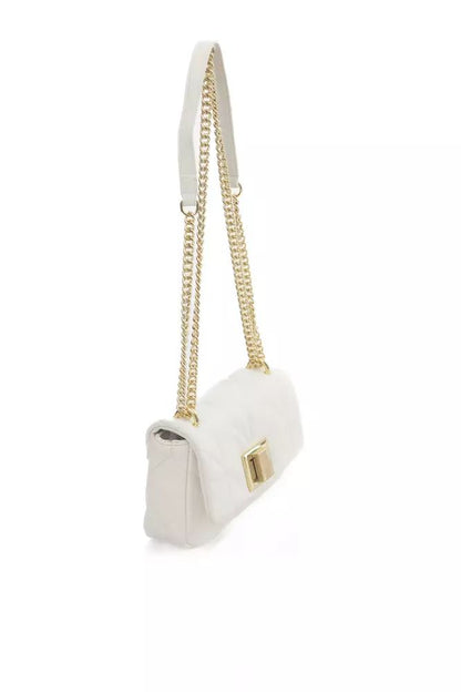 Chic White Leather Shoulder Flap Bag