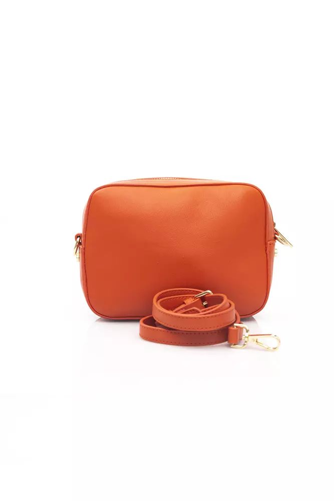 Exquisite Red Shoulder Zip Bag with Golden Details