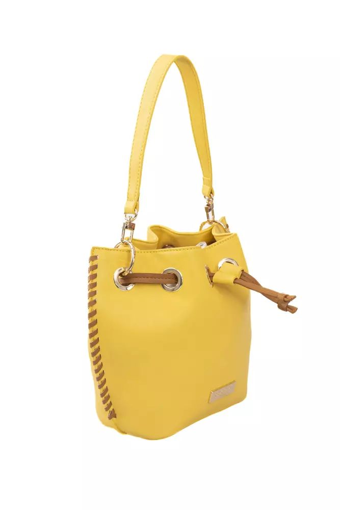 Golden Detail Yellow Shoulder Bag