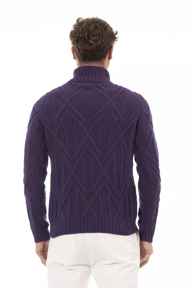 Regal Purple Turtleneck Essential Sweater