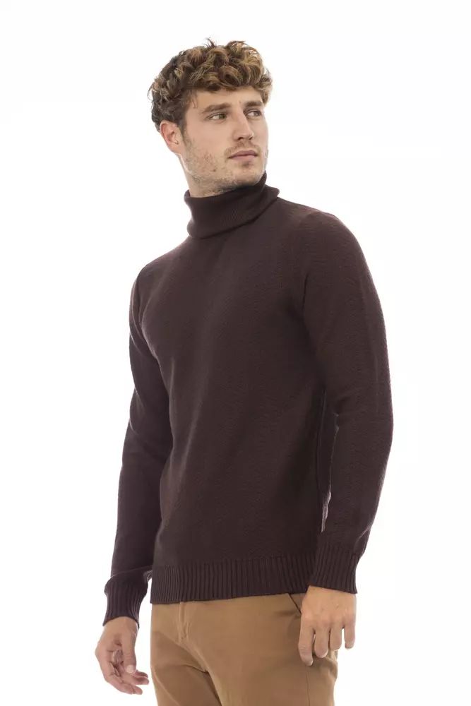 Merino Wool Turtleneck Sweater - Elegant Brown