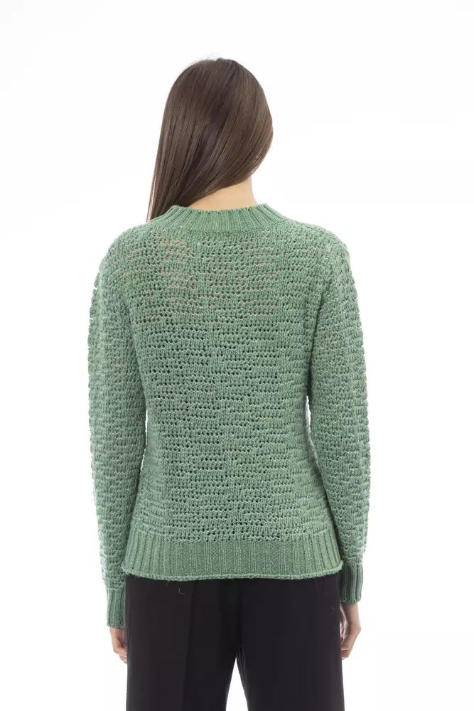 Chic Mock Neck Green Sweater for Her