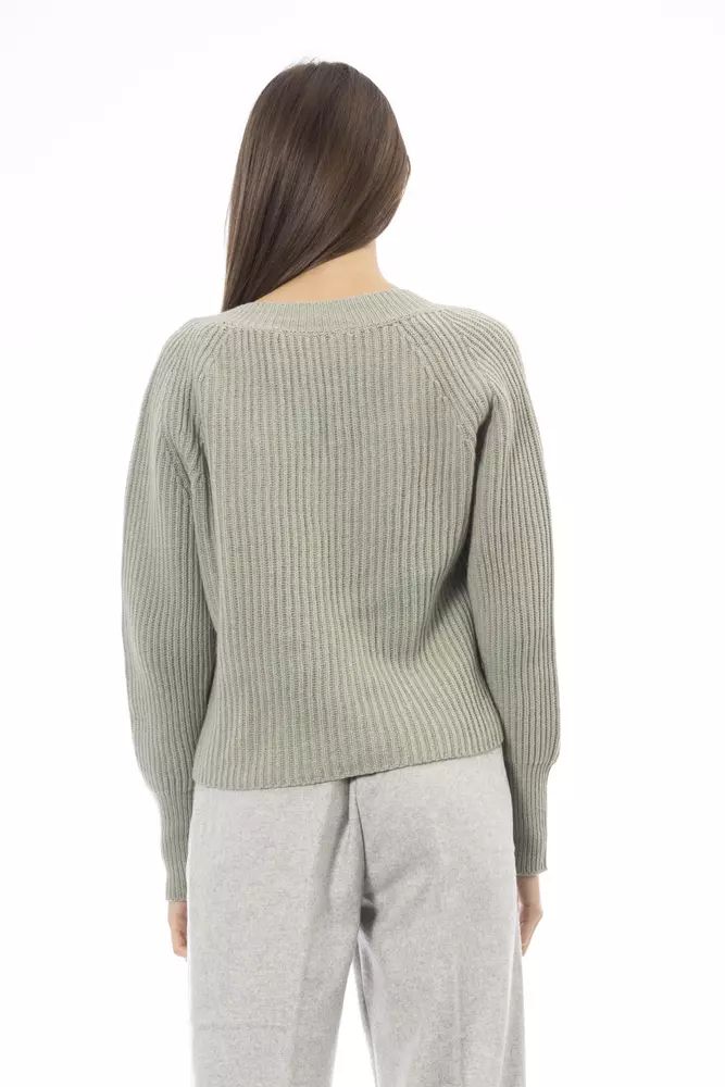 Emerald Elegance V-Neck Sweater - Cozy Chic