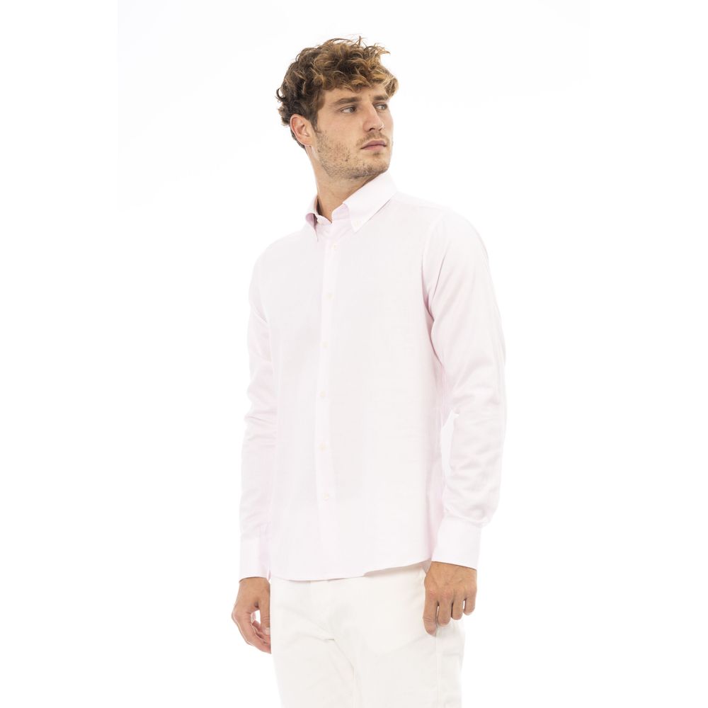 Elegant Cotton Blend Pink Shirt