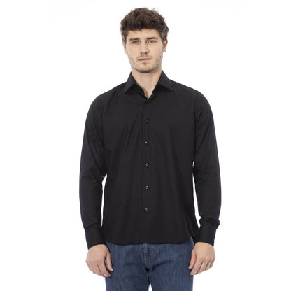 Elegant Italian Black Cotton Shirt