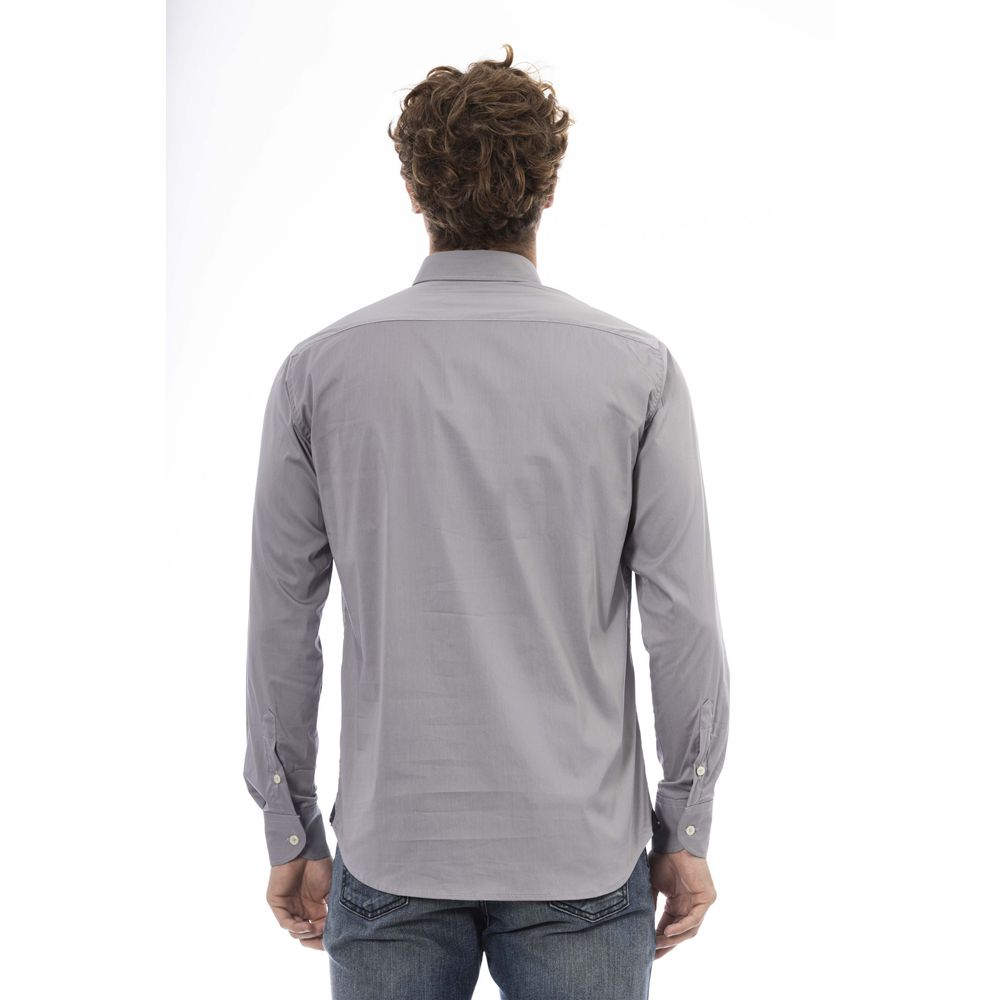 Elegant Gray Cotton Blend Shirt