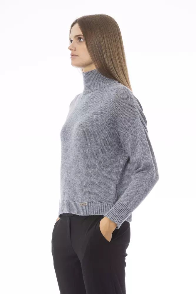 Volcanic Charm Gray Neck Sweater