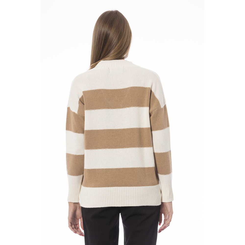 Elegant Beige V-Neck Sweater