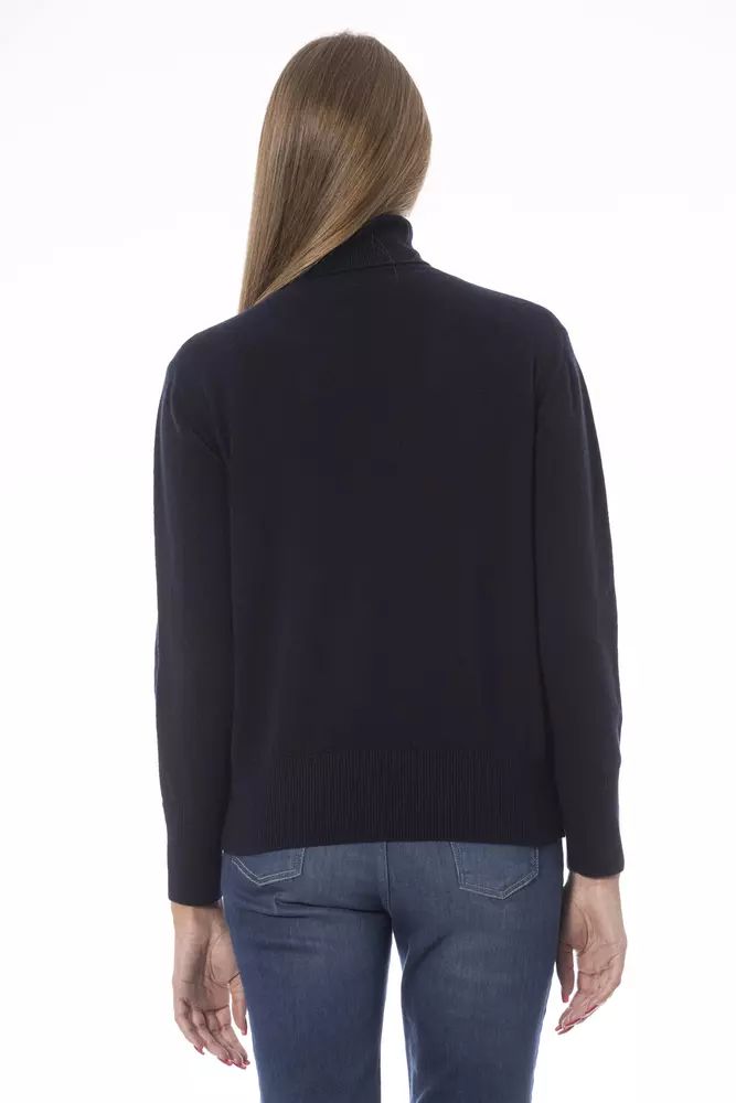 Elegant Blue Turtleneck Sweater