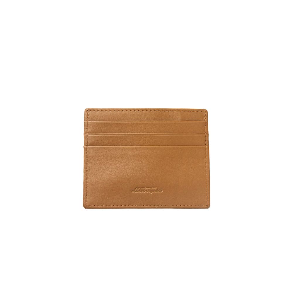 Sleek Yellow Leather Card Holder