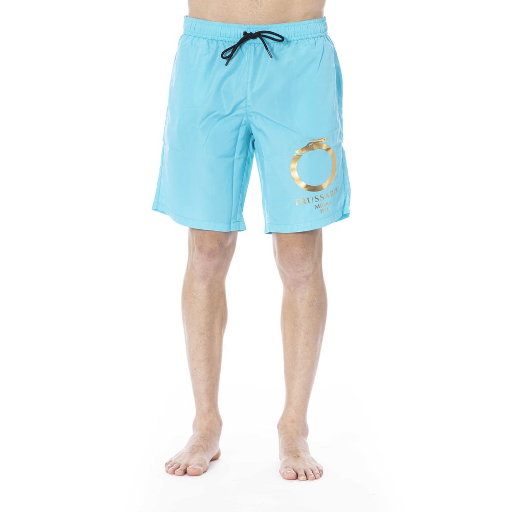 Light Blue Polyester Swimwear