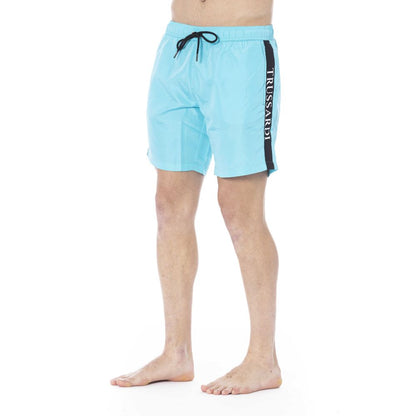 Light Blue Polyester Swimwear