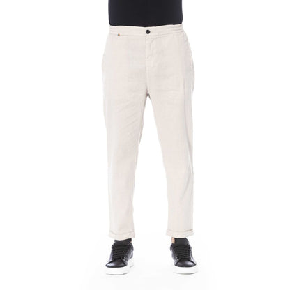 Beige Linen Jeans & Pant