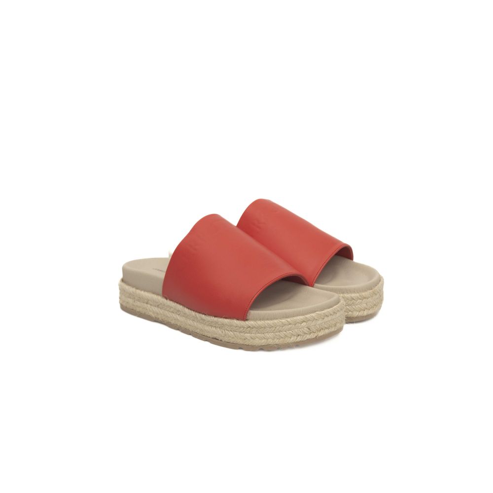 Red CALF Leather Sandal