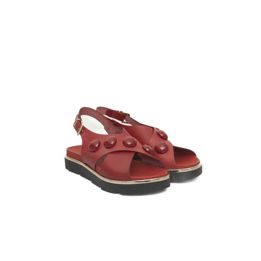 Red COW Leather Sandal