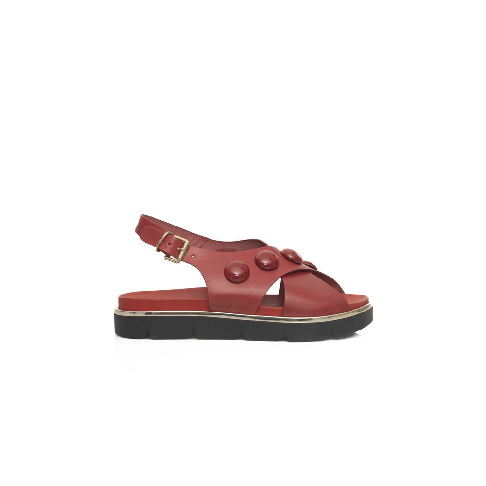 Red COW Leather Sandal