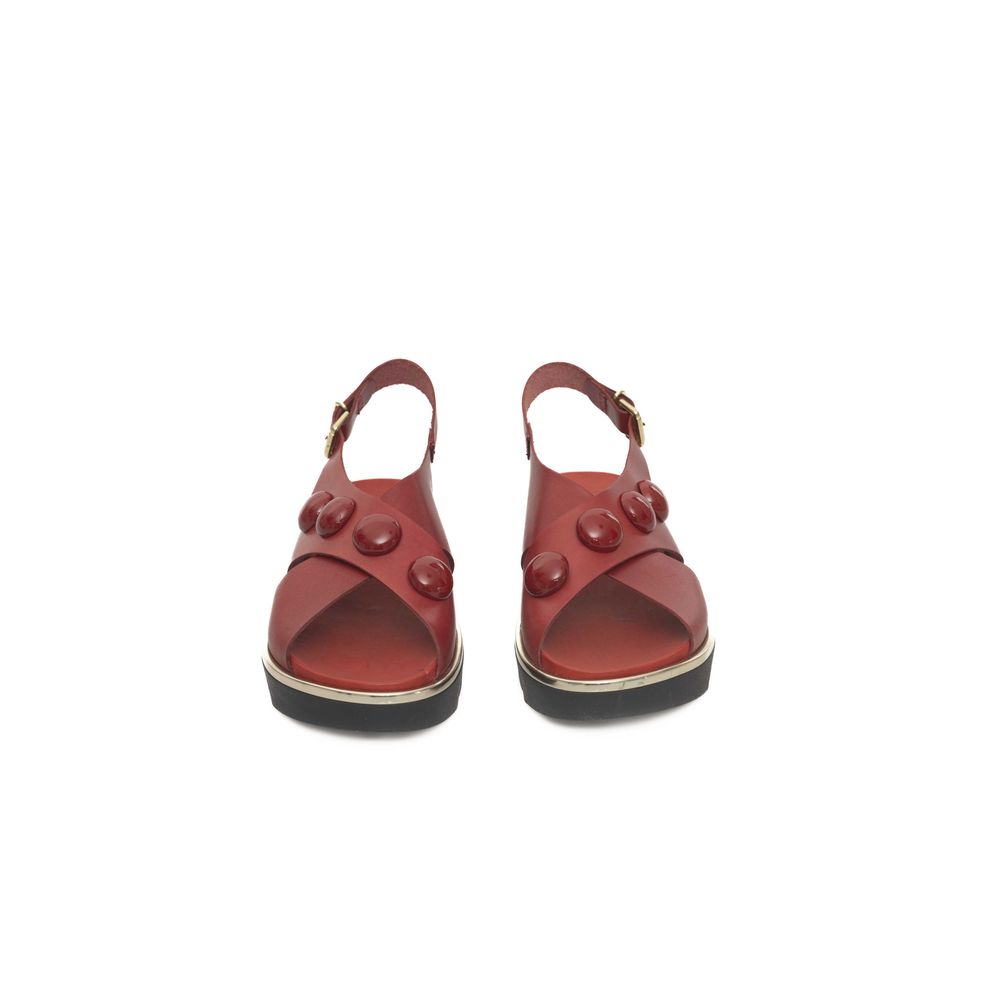 Red COW Leather Sandal