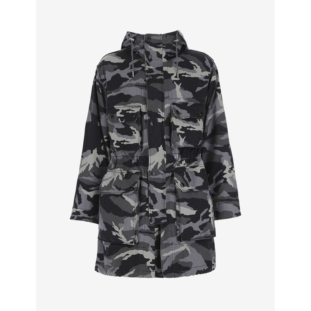 Camouflage Grey Hooded Trench Revolution