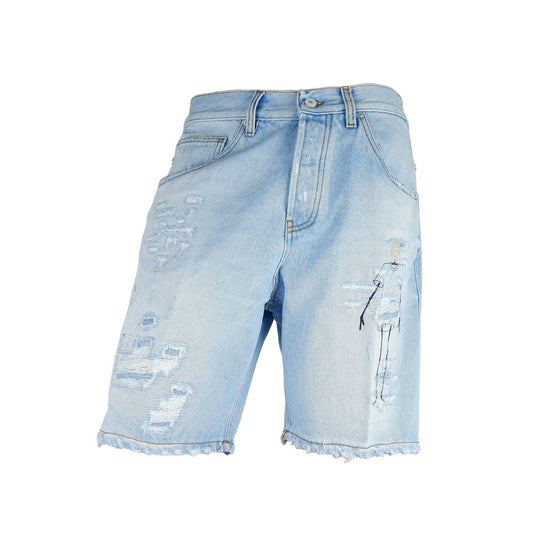 Chic Rugged Denim Bermuda Shorts