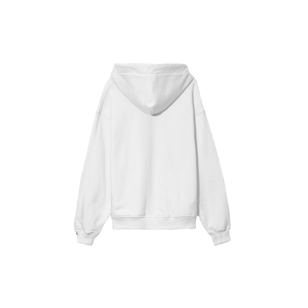Elegant White Hooded Sweatshirt with Logo Print