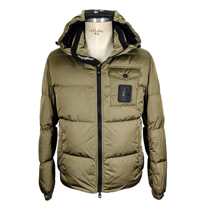 Iridescent Green Quilted Down Jacket
