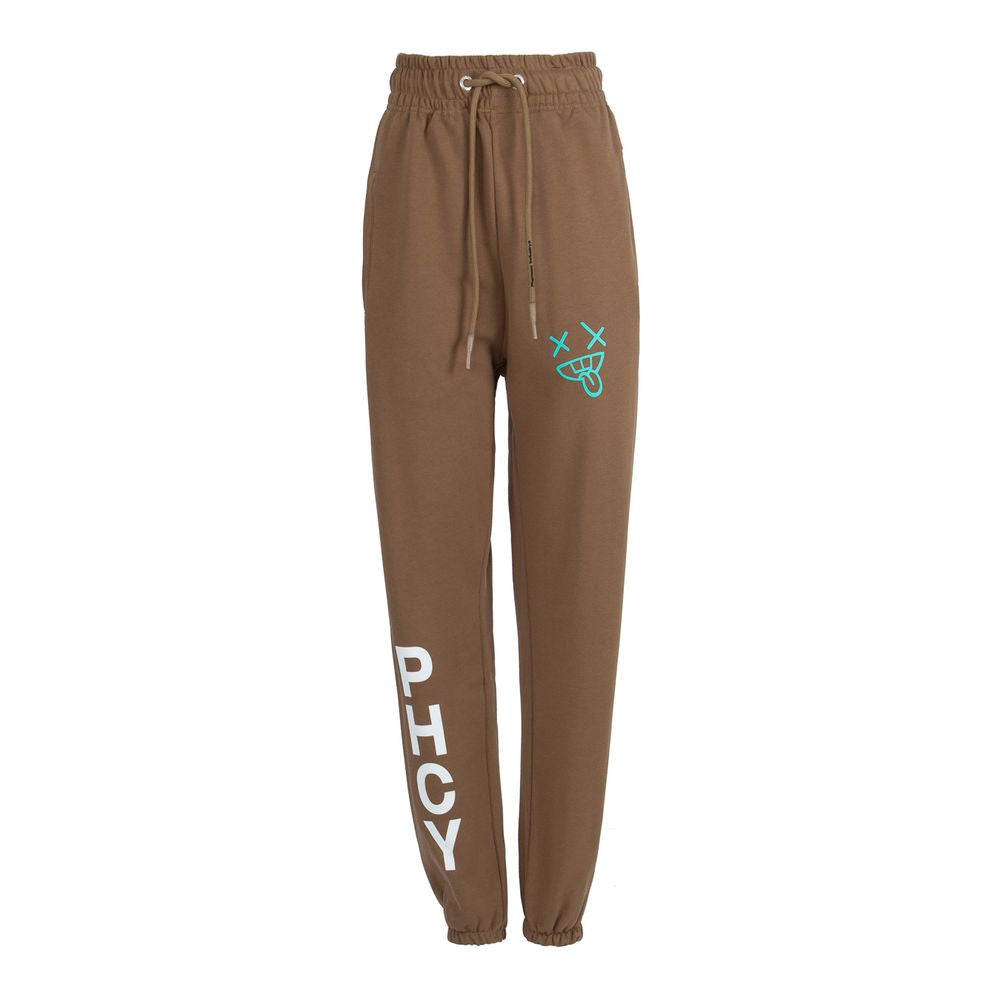 Chic Cotton Jersey Trousers with Logo Print