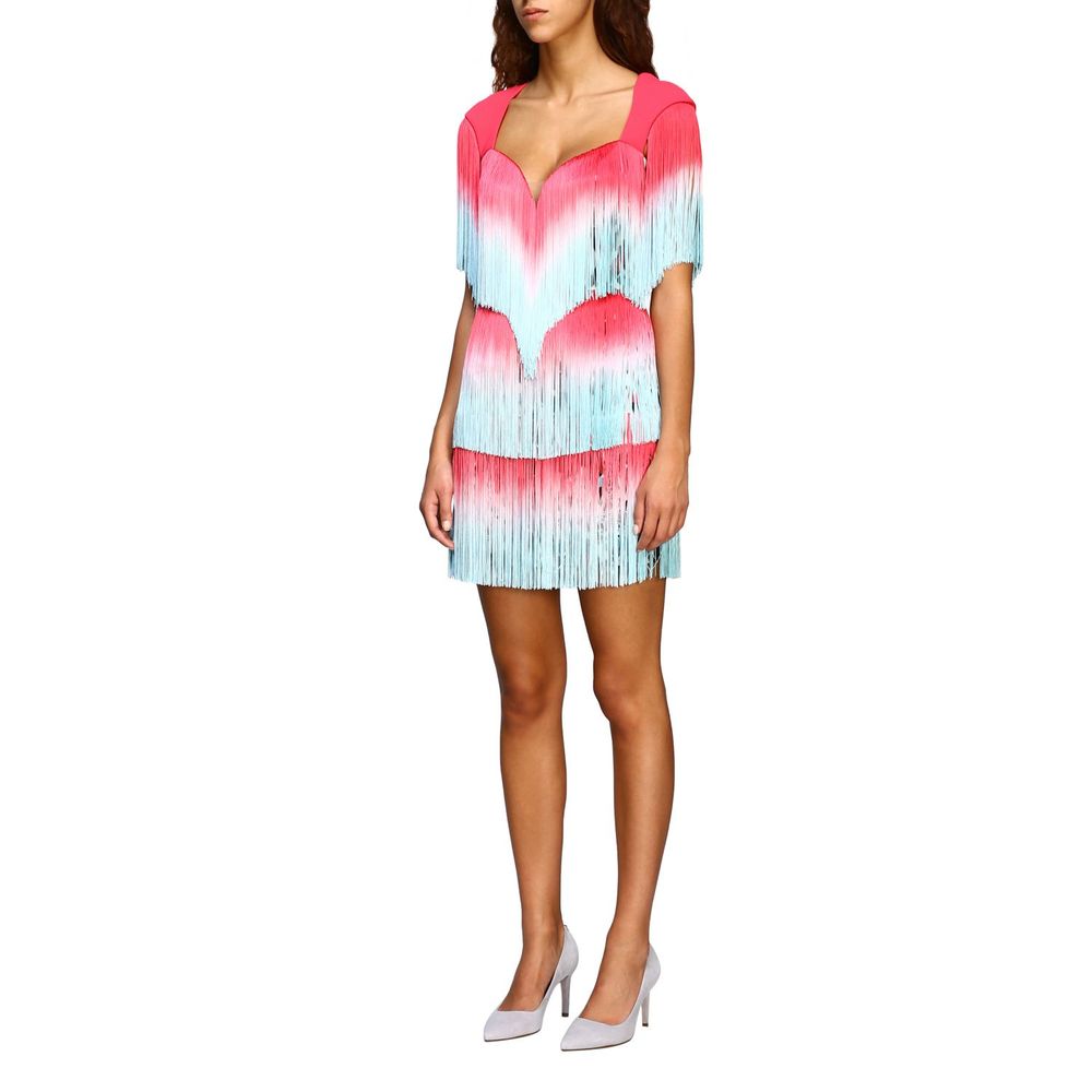 Elegant Pink Fringe Cocktail Dress