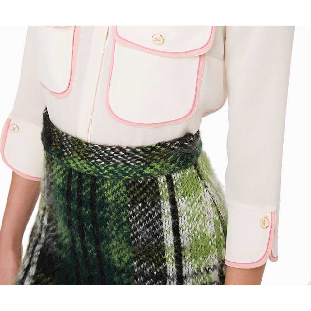 Chic Tartan Knit Skirt in Lush Green
