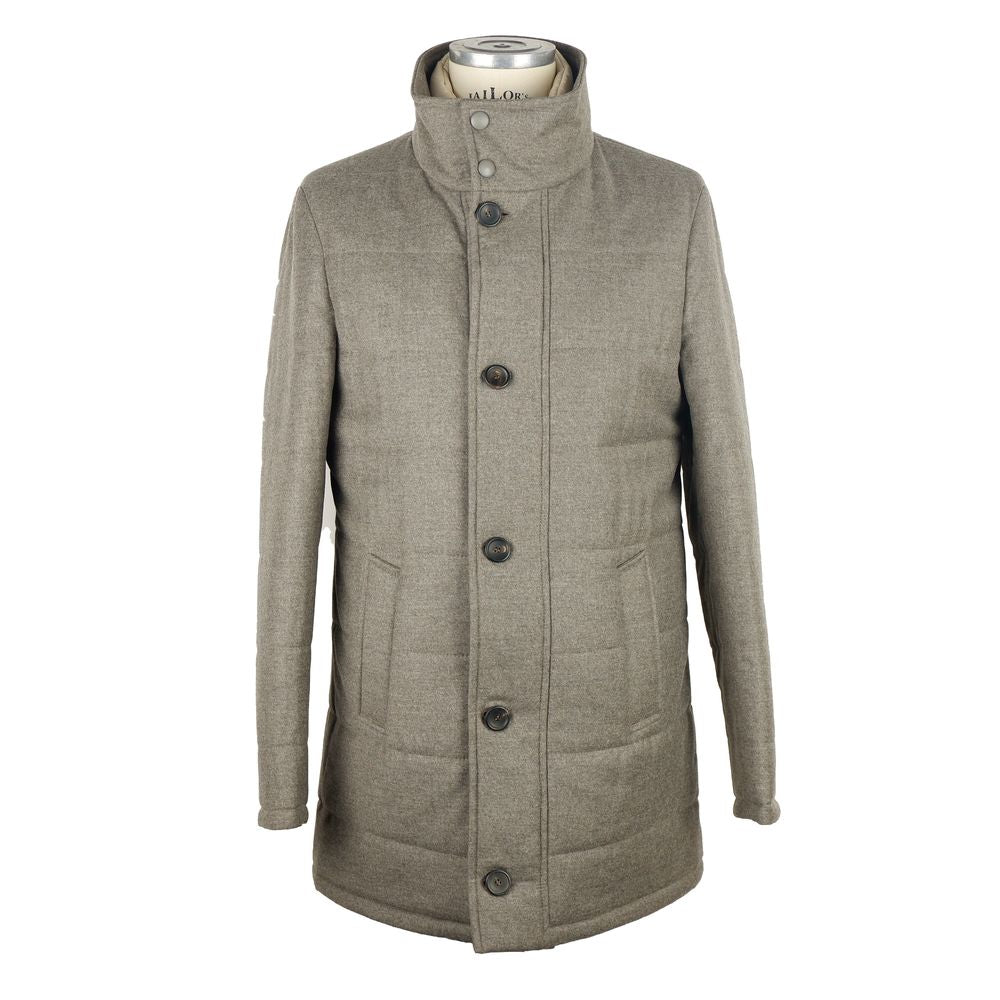 Elegant Gray Wool-Cashmere Jacket