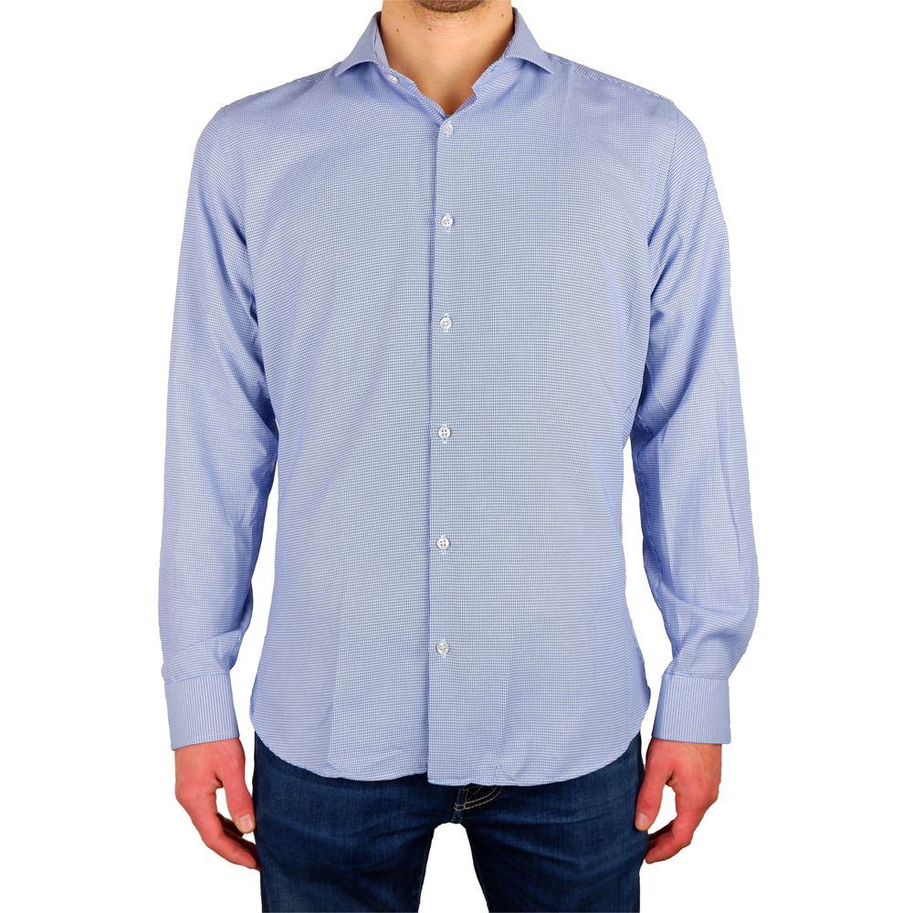 Elegant Milano Houndstooth Cotton Shirt