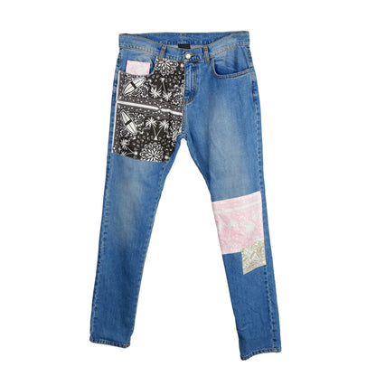 Abstract Patchwork Men's Designer Jeans