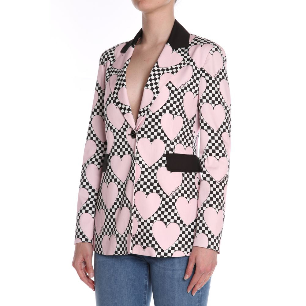 Chic Pink Jacket with Contrasting Details