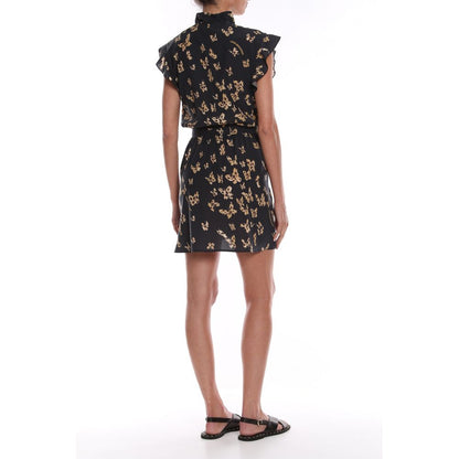 Chic Butterfly Motif Short-Sleeved Dress