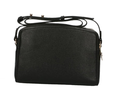 Sleek Black Double-Zip Crossbody Bag