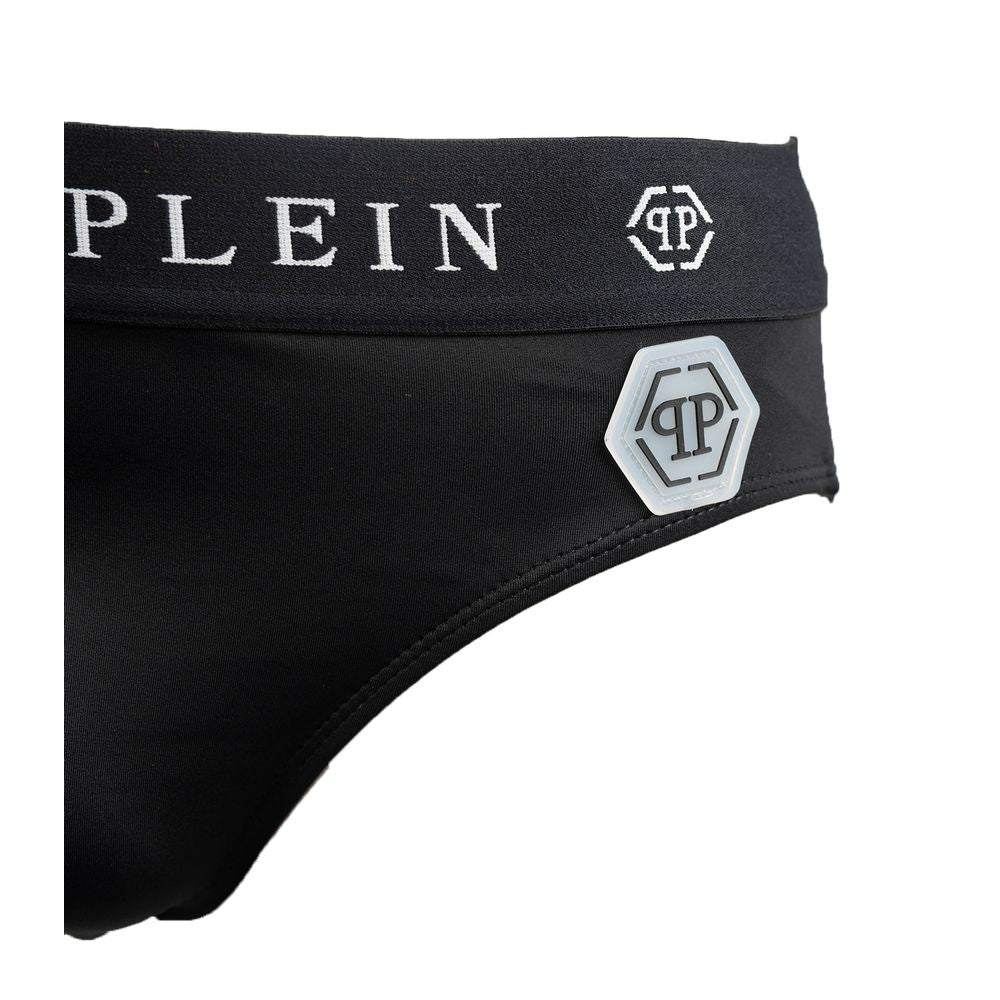 Sleek Nylon Swim Briefs with Iconic Logo Detail