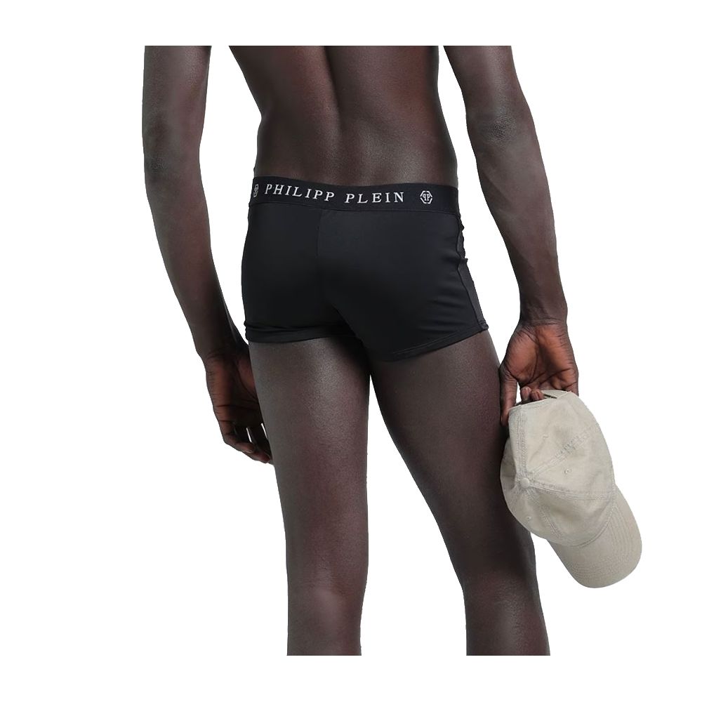 Sleek Black Designer Men's Swim Boxers