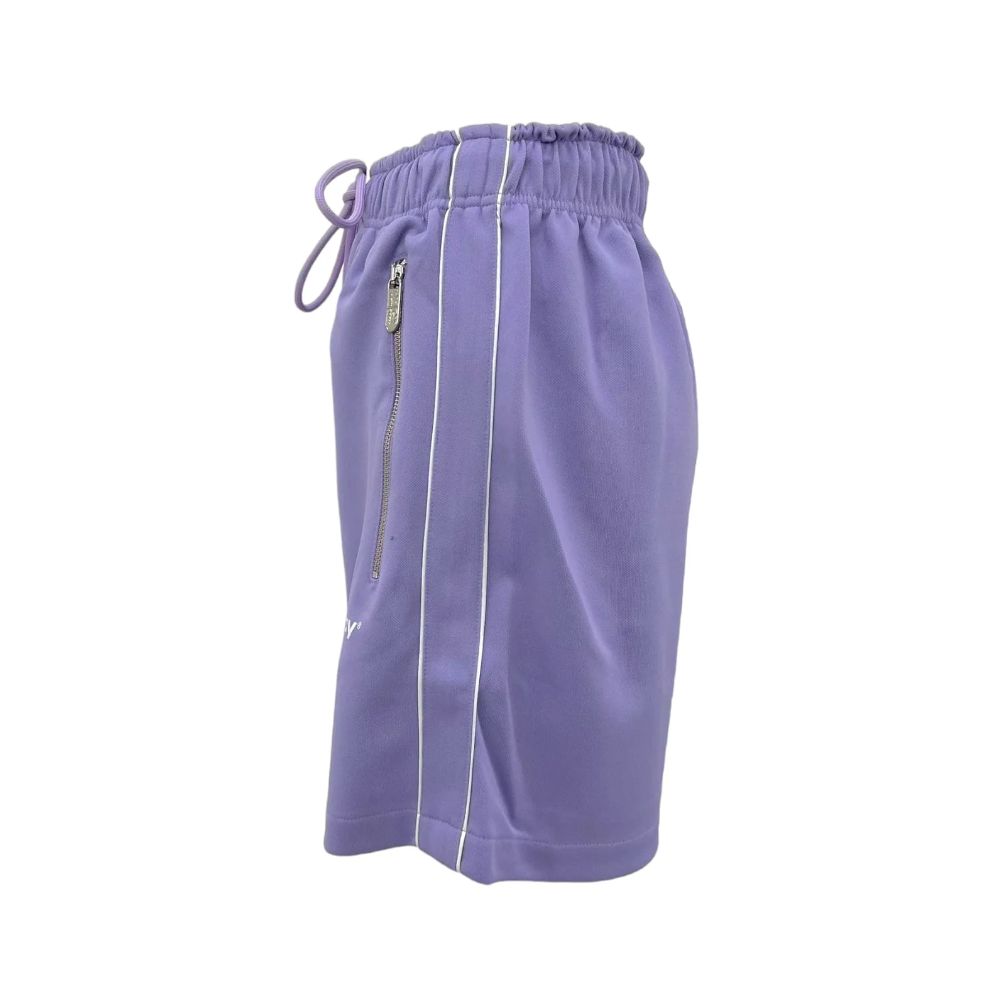 Chic Purple Bermuda Shorts with Side Stripes