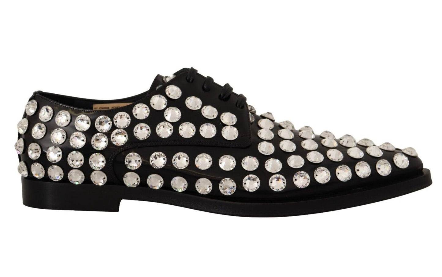 Crystal-Embellished Leather Formal Flats