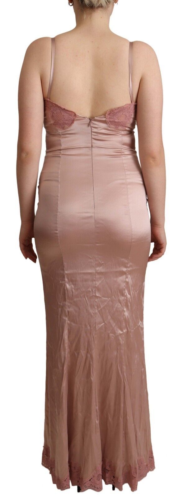 Elegant Pink Lace Maxi Bodycon Dress