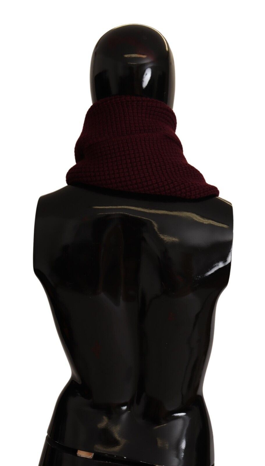 Elegant Cashmere Knit Scarf in Dark Red