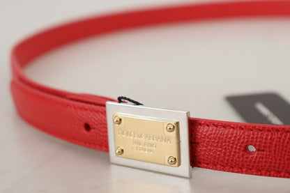 Genuine Leather Red Statement Belt