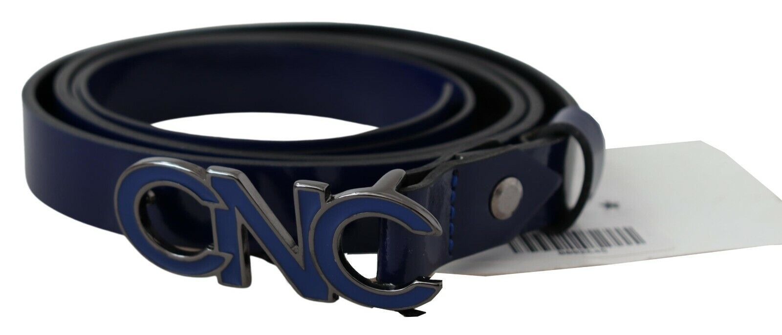 Sleek Dark Blue Leather Fashion Belt