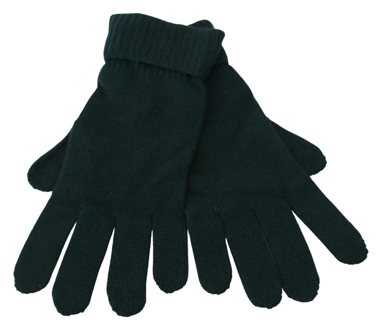 Elegant Cashmere Wrist Length Gloves in Dark Green