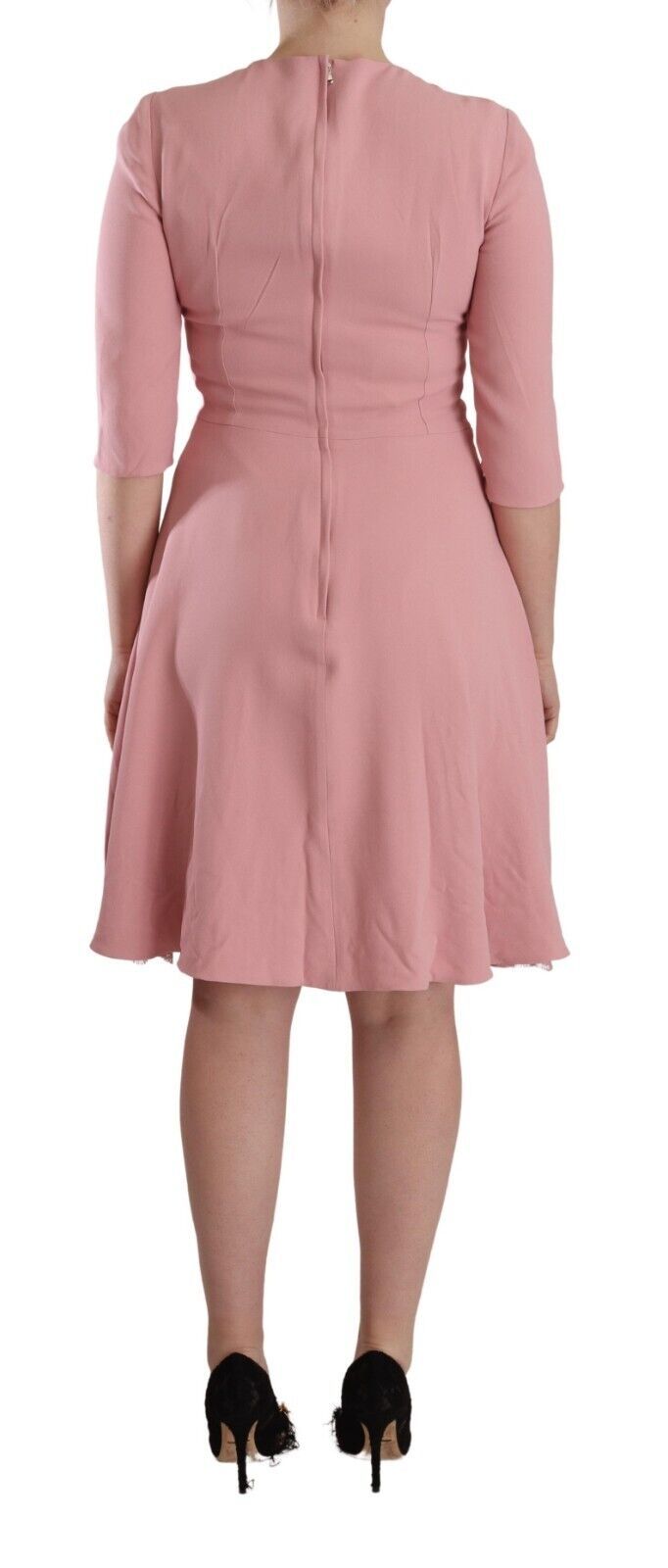 Elegant Pink A-Line Knee Length Dress