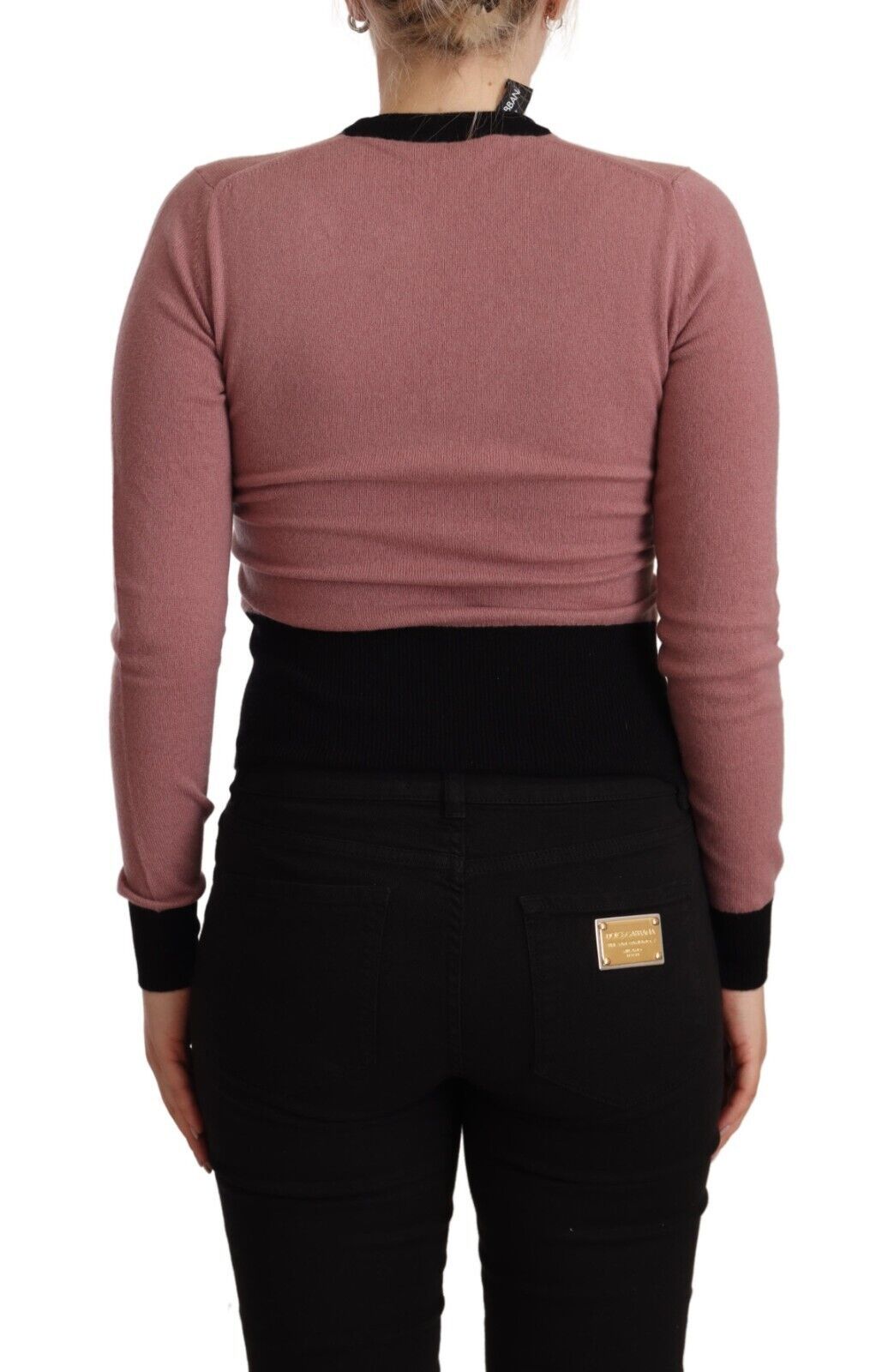 Elegant Pink Cashmere Crewneck Sweater
