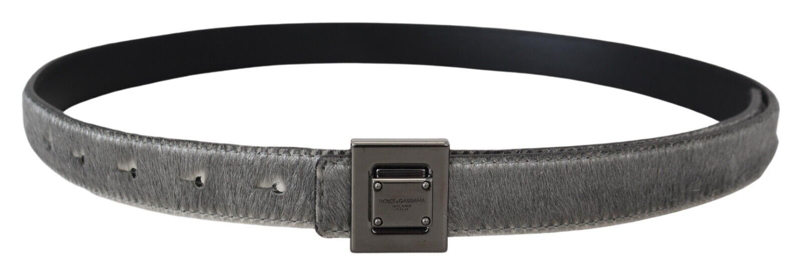 Elegant Silver Leather Designer Belt