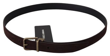 Elegant Italian Leather Belt with Metal Buckle