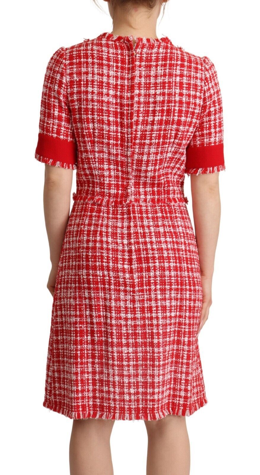 Chic Checkered Sheath Knee-Length Dress