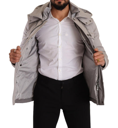 Elegant Lightweight Gray Windbreaker Jacket